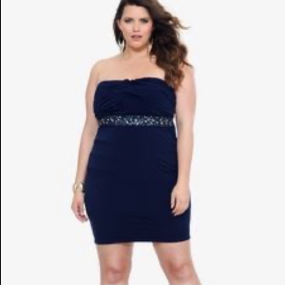 Torrid strapless beaded bodycon dress